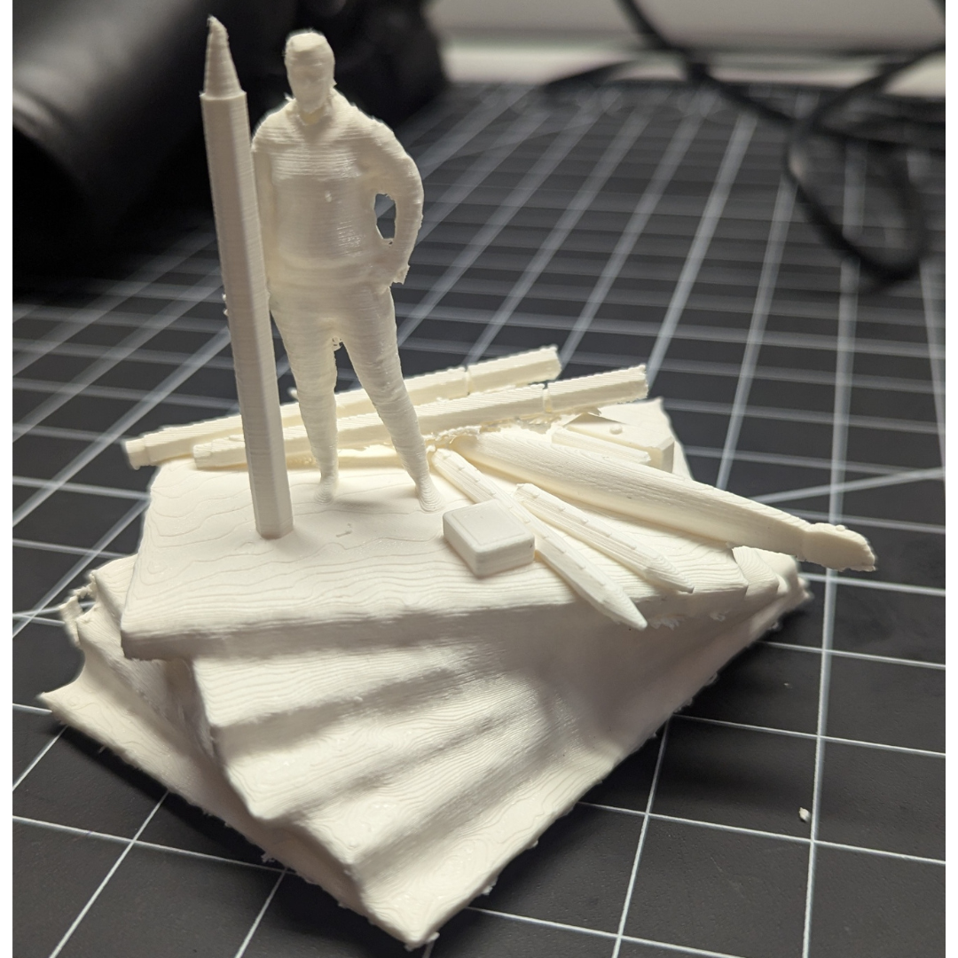 This project, combined with exploring 3D printing, made me reflect on how objects and data represent my identity. Art and drawing have always been central to who I am, even before I could write. I chose objects like my sketchbook and favorite graphic novels as references, as their art styles inspire me. My creative tools reflect my artistic journey, and through this project, I aimed to capture how art is my comfort and way of navigating the world.